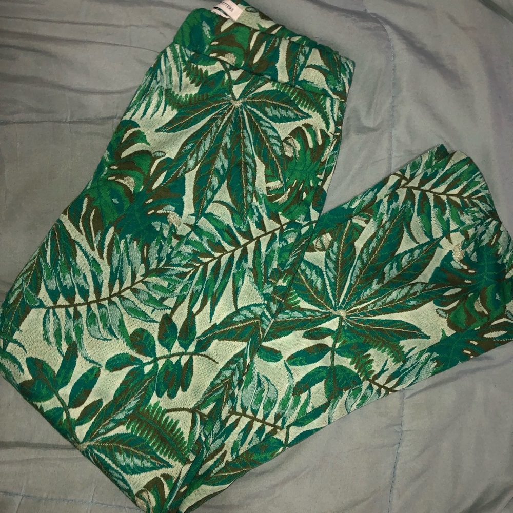 Plant print pants